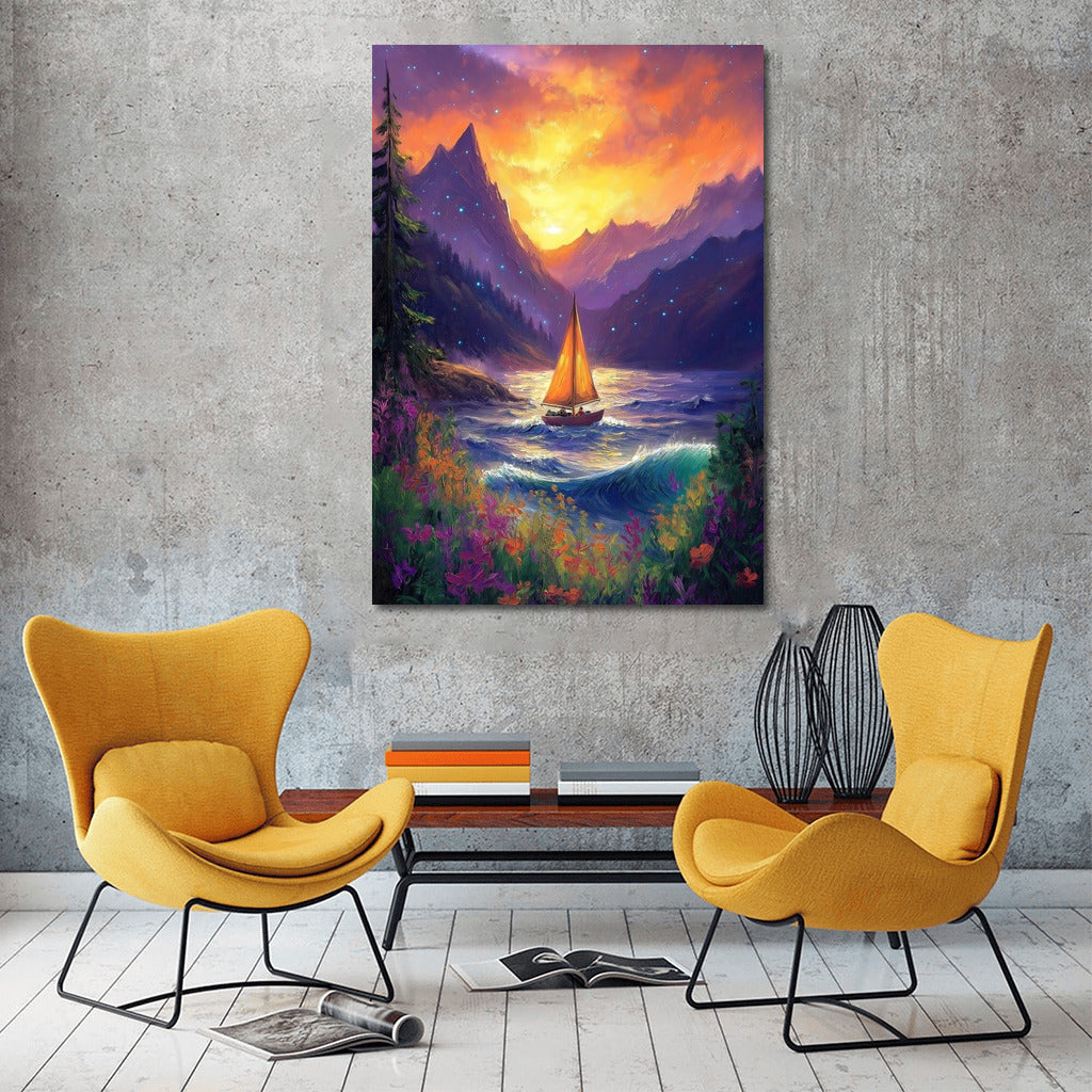 Star Boat in Sunset Symphony