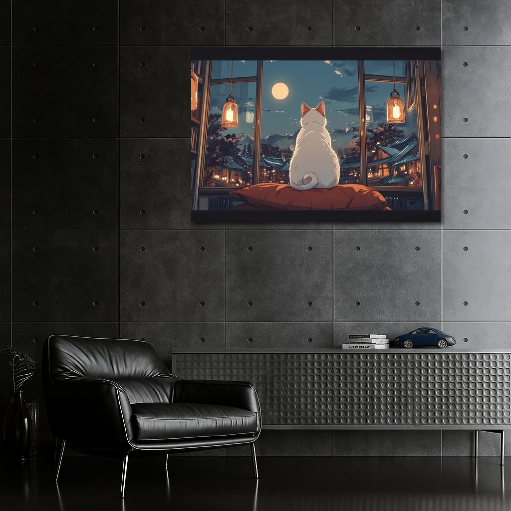 Moon Cat in the Window