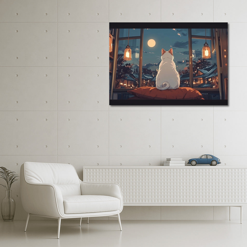 Moon Cat in the Window