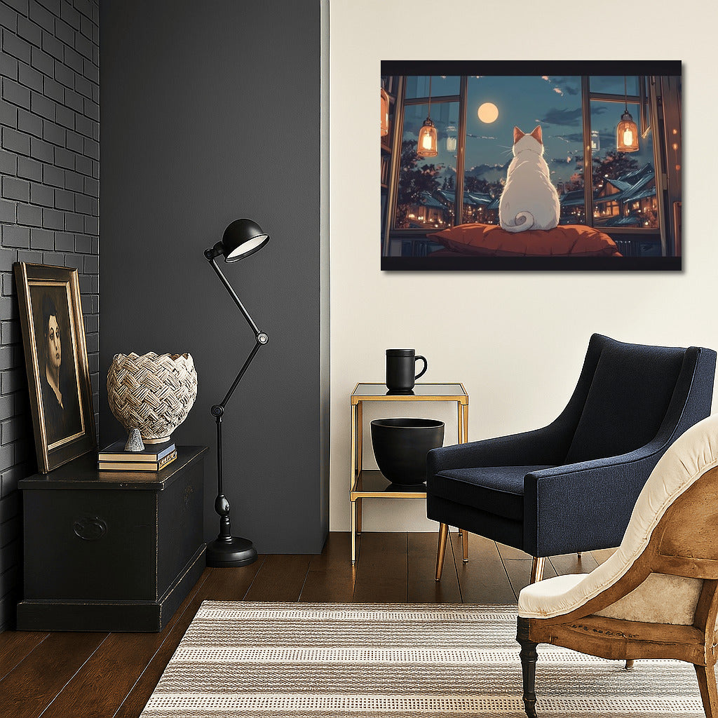 Moon Cat in the Window