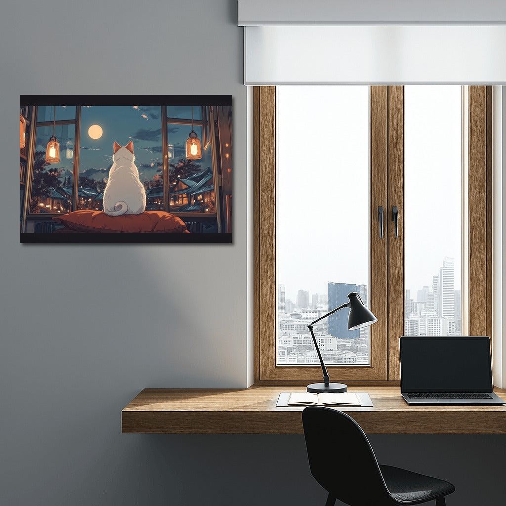 Moon Cat in the Window