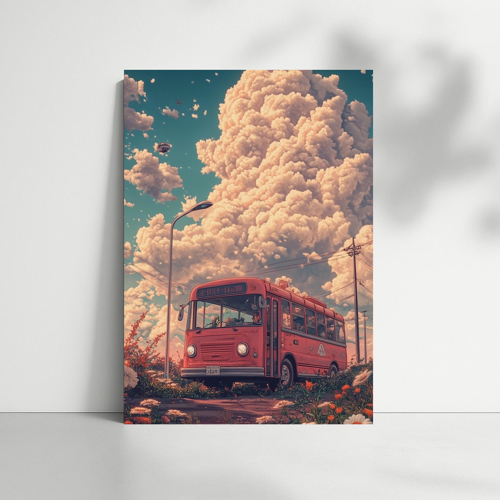 Travel in the Clouds: Retro Bus in the Wild Wilderness