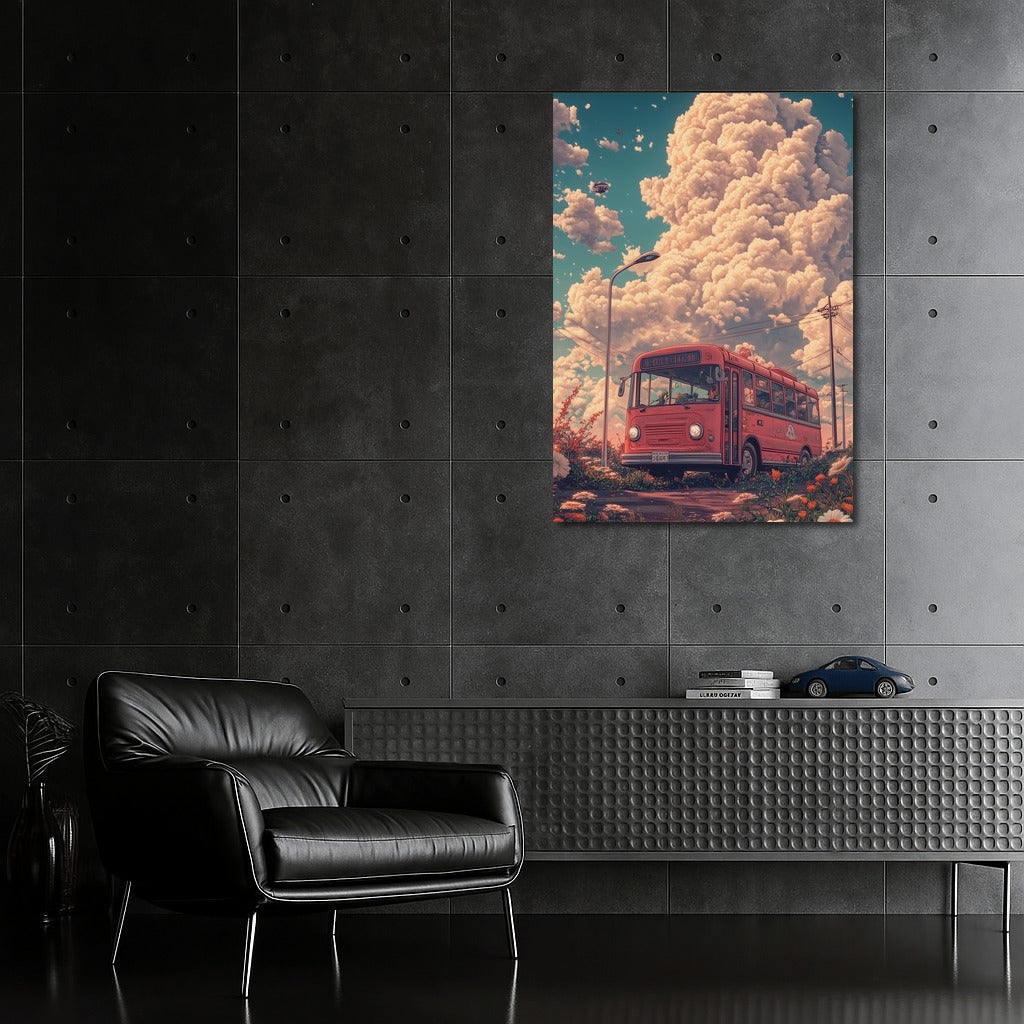 Travel in the Clouds: Retro Bus in the Wild Wilderness