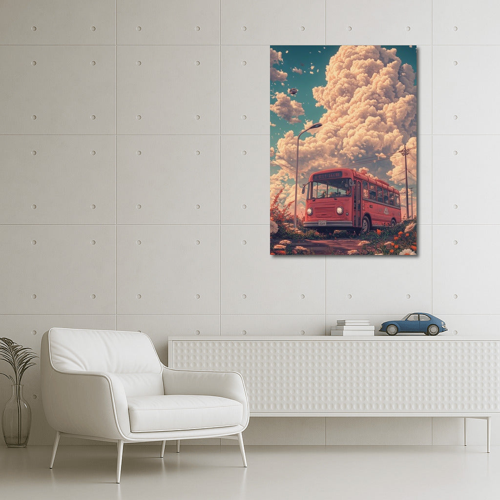 Travel in the Clouds: Retro Bus in the Wild Wilderness