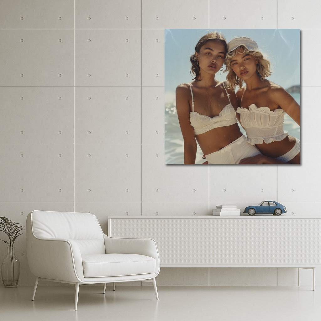 Sunny girlfriends on the azure coast