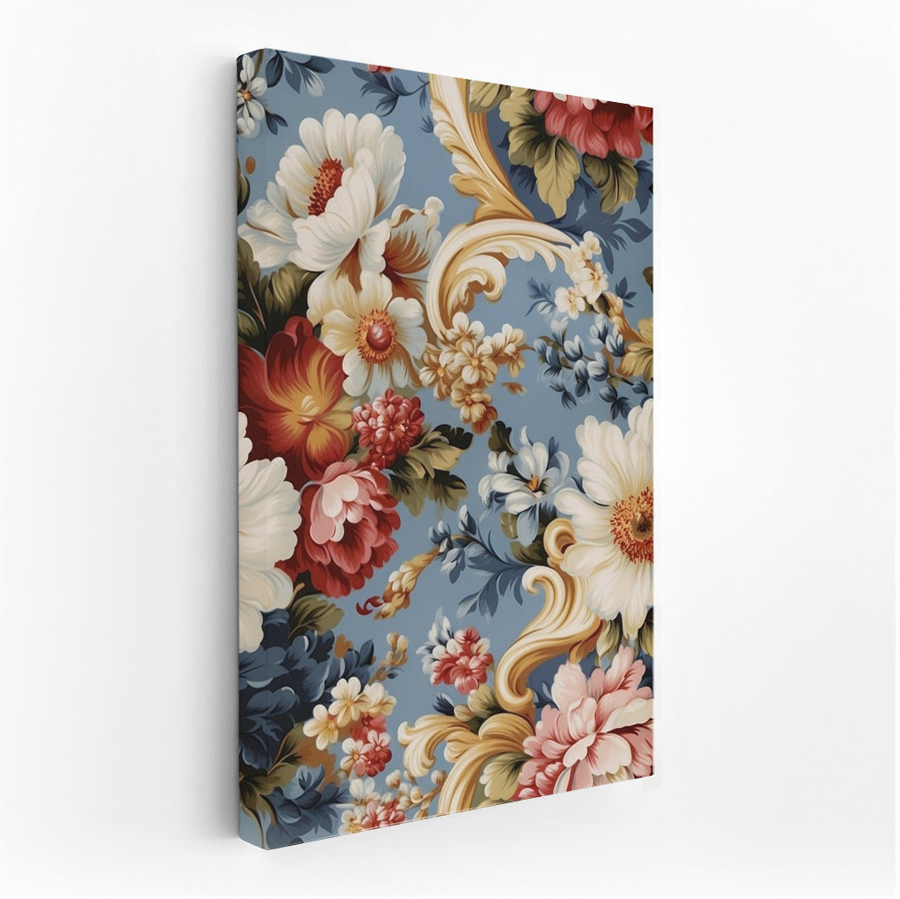 Flower Symphony on Blue