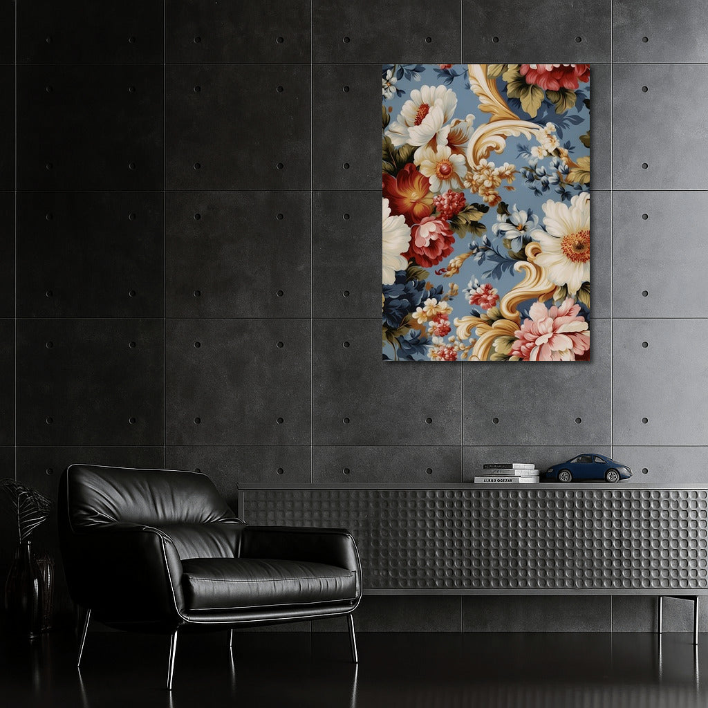 Flower Symphony on Blue