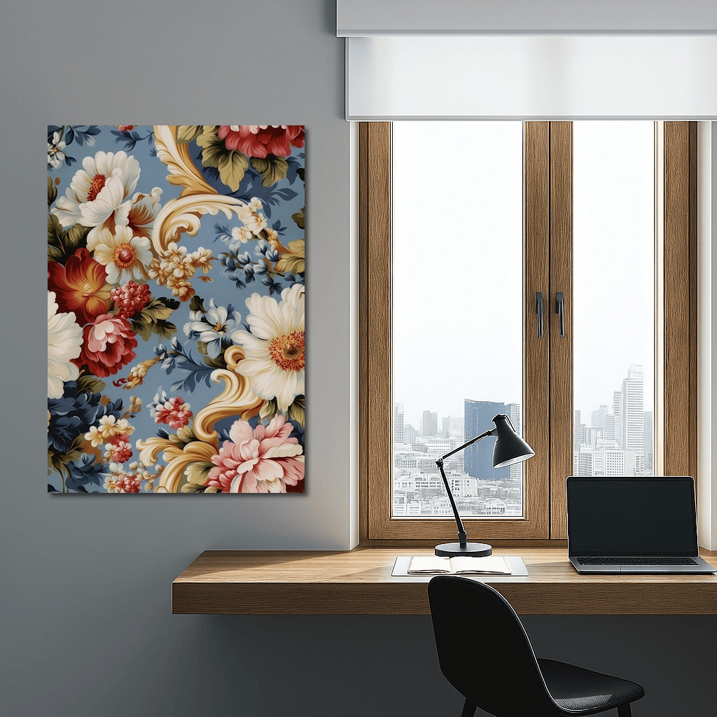 Flower Symphony on Blue