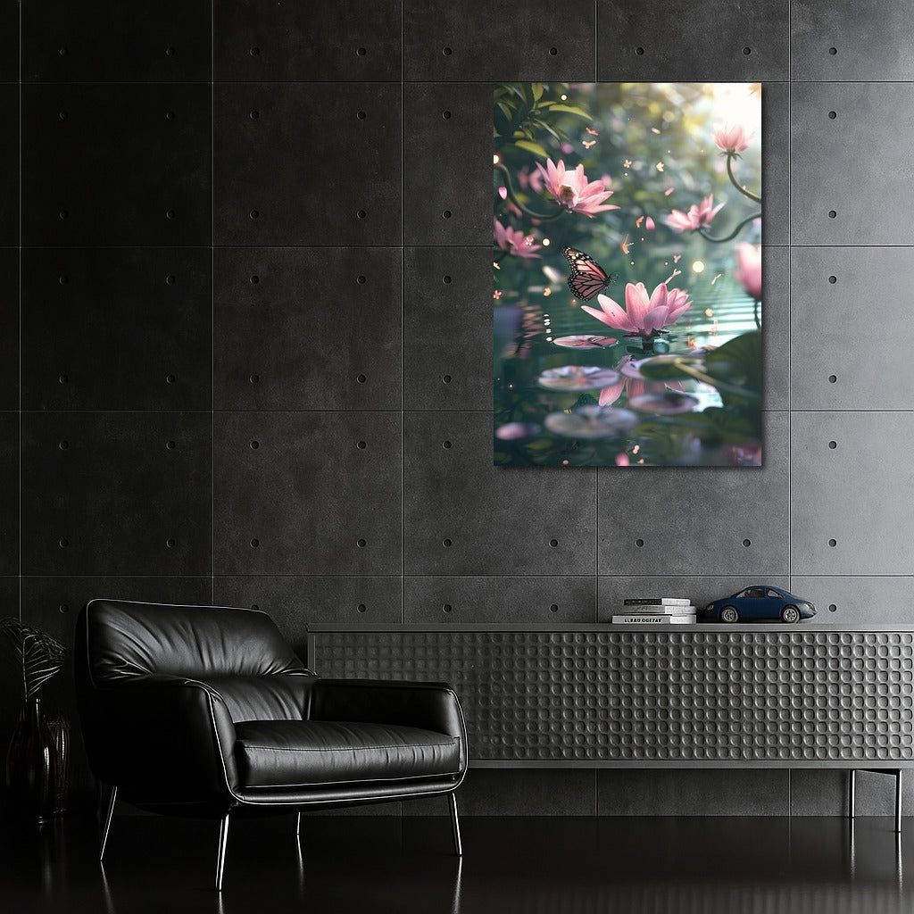 Dance of wings among lilies