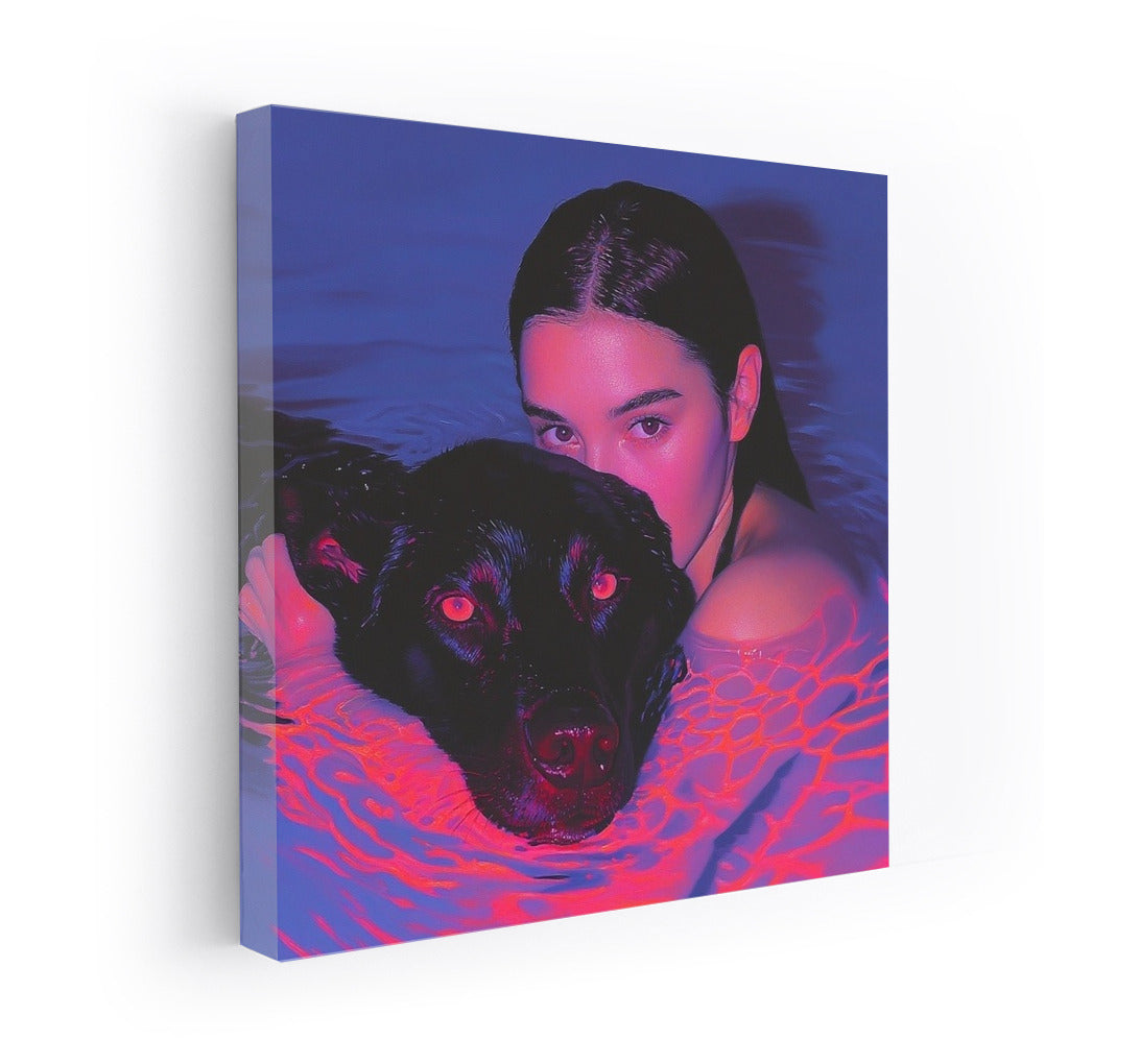Neon Symphony: Girl and Dog