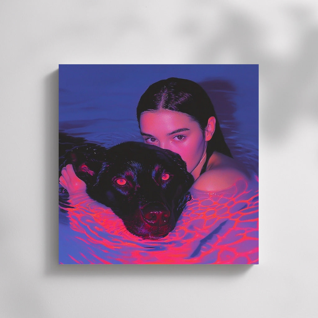 Neon Symphony: Girl and Dog
