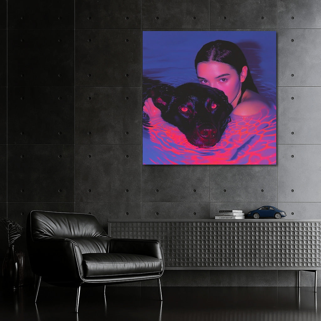 Neon Symphony: Girl and Dog
