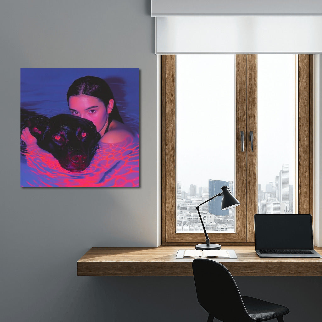 Neon Symphony: Girl and Dog