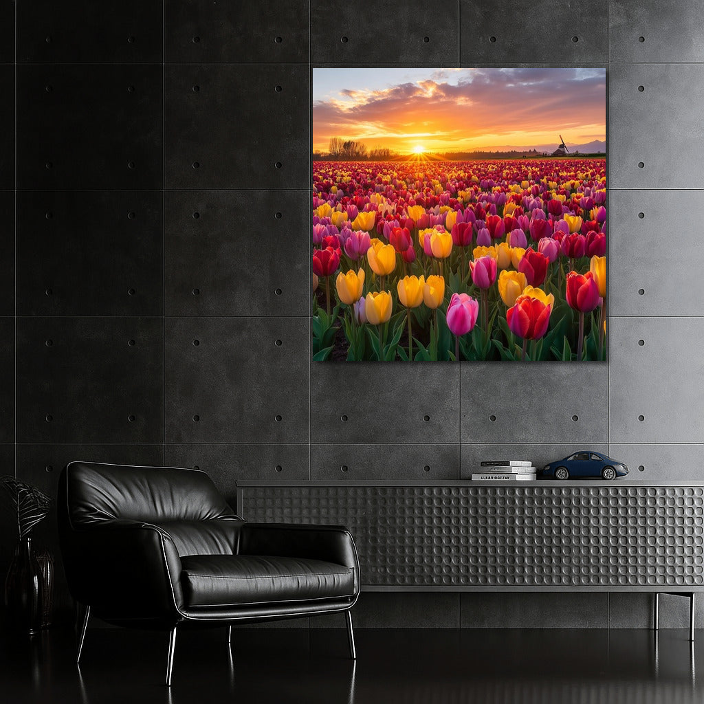 Sunset Symphony of Tulips