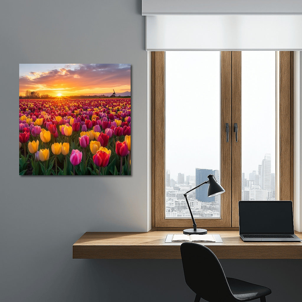 Sunset Symphony of Tulips