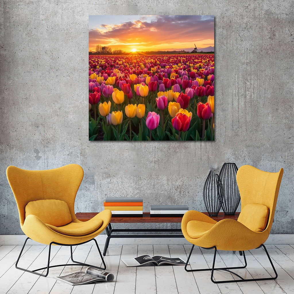 Sunset Symphony of Tulips