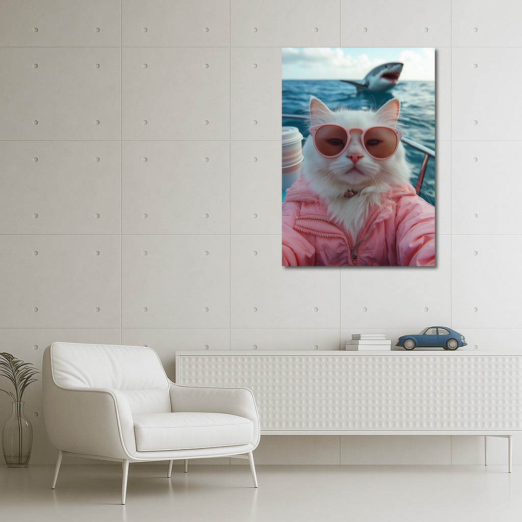 Pink Captain Among the Sharks