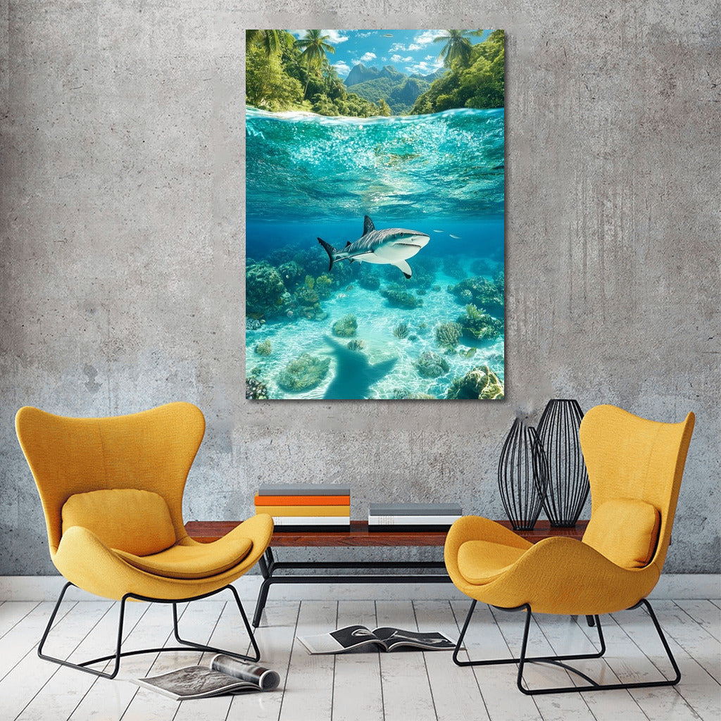 Tropical Harmony: Shark in Azure
