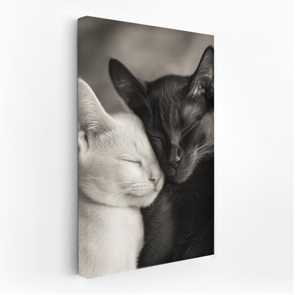 Sleepy Embrace in Black and White