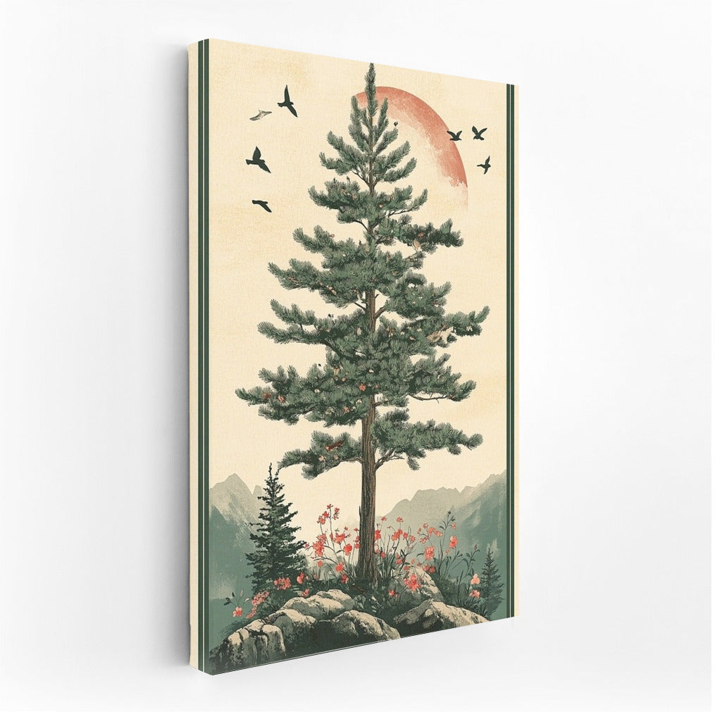 Pine in the Embrace of the Scarlet Sun