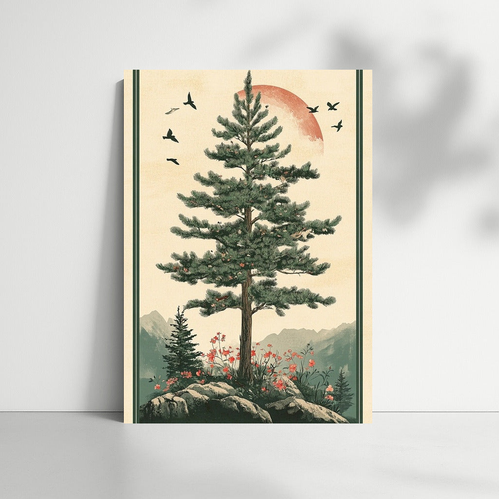 Pine in the Embrace of the Scarlet Sun