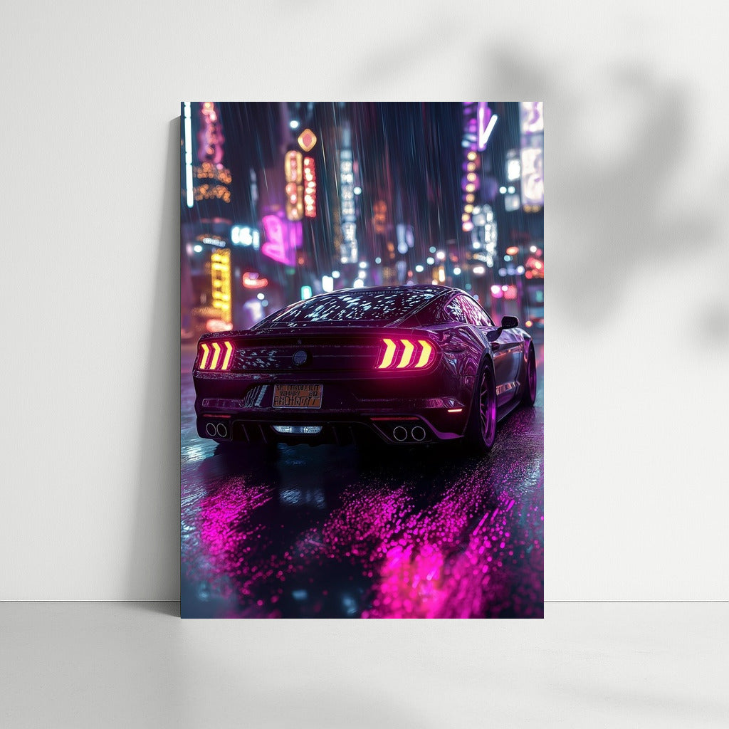 Mustang in a neon dance
