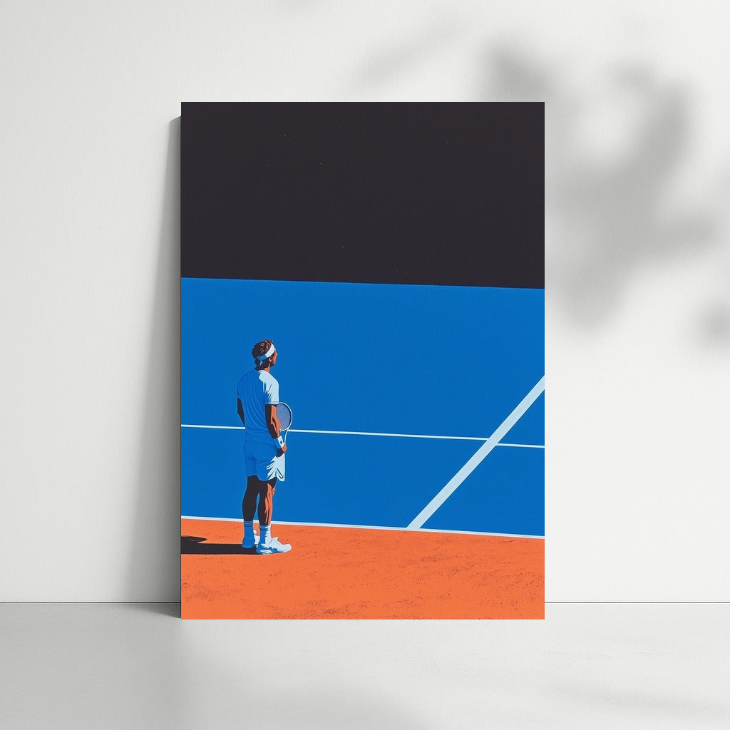 Court's Glow: Energy in Blue and Orange