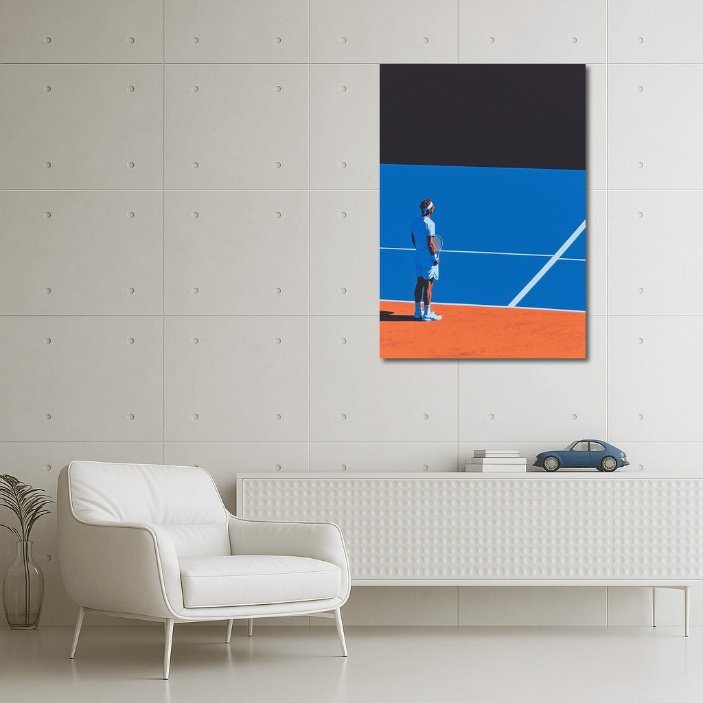 Court's Glow: Energy in Blue and Orange