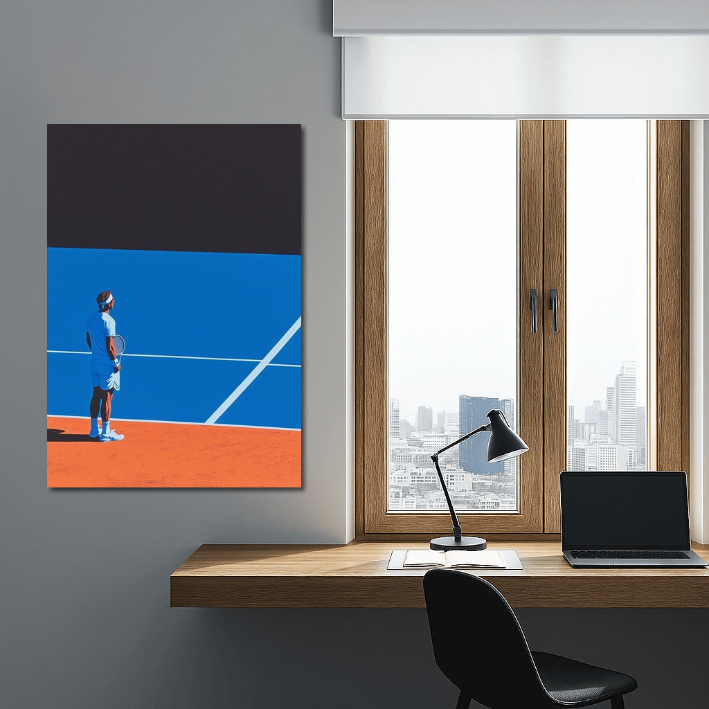Court's Glow: Energy in Blue and Orange