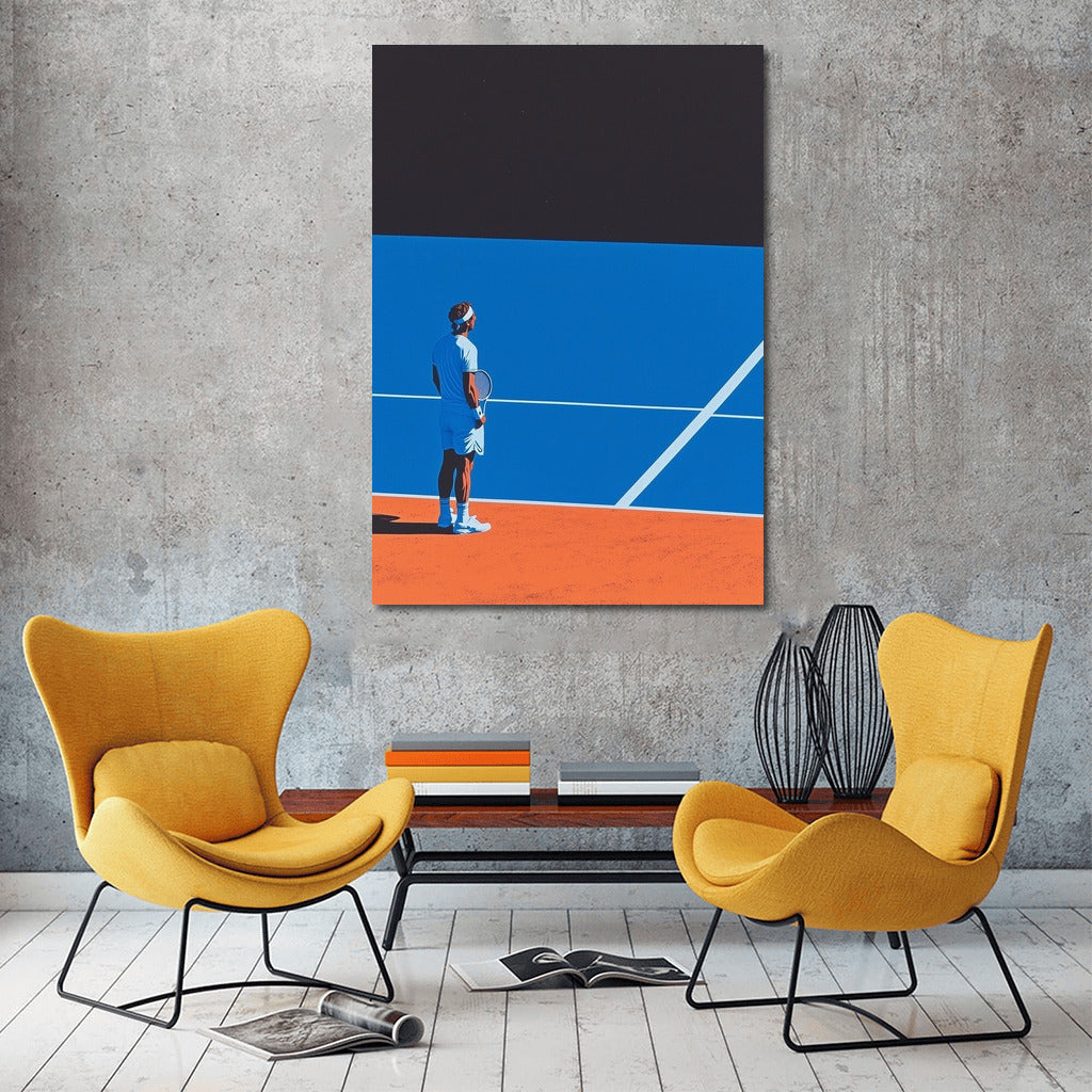 Court's Glow: Energy in Blue and Orange