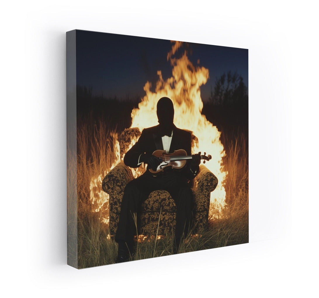 Melody of Fire: Silhouette in Flame
