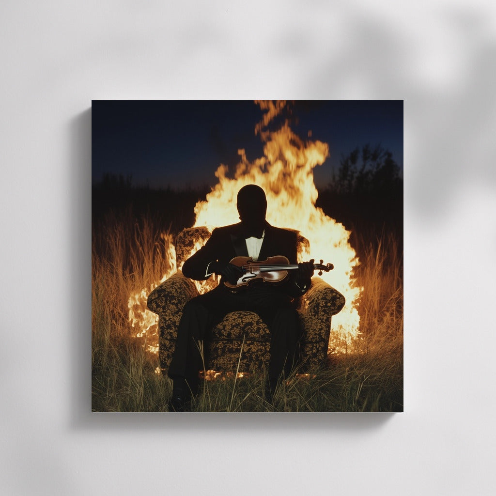 Melody of Fire: Silhouette in Flame