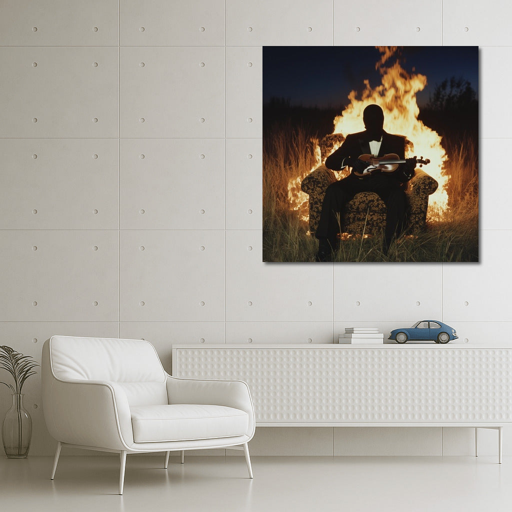 Melody of Fire: Silhouette in Flame