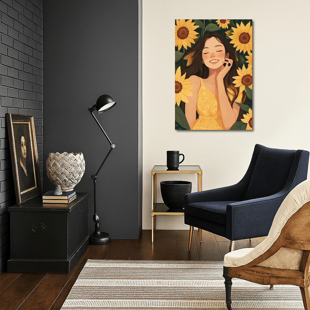 Dance of Sunflowers in the Summer Wind