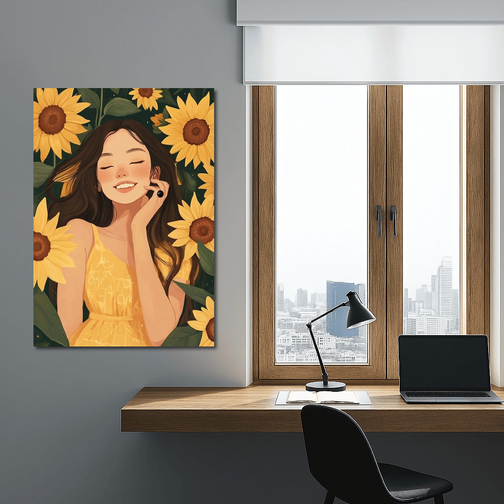 Dance of Sunflowers in the Summer Wind