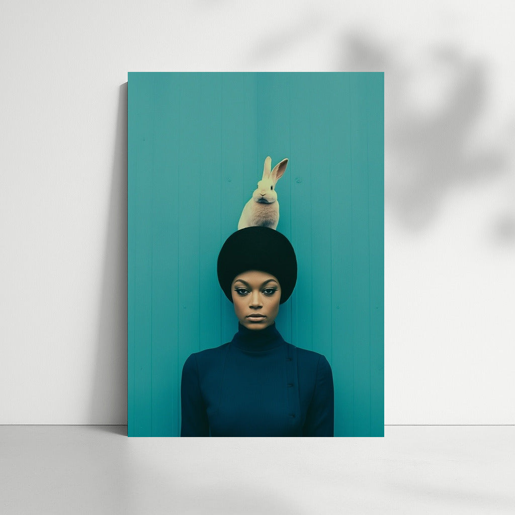 Mystery in Pastel: Figure and Rabbit