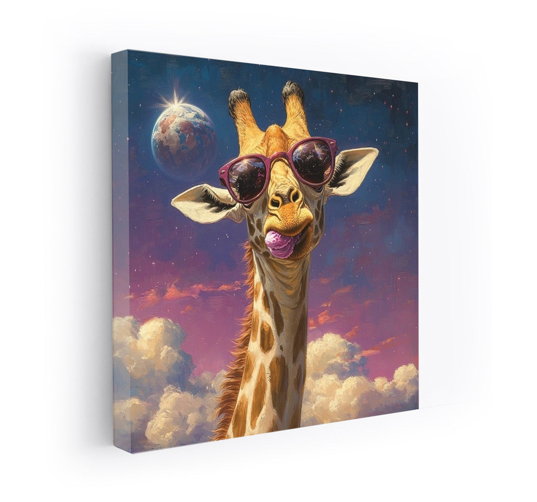 Space Giraffe in Star Glasses