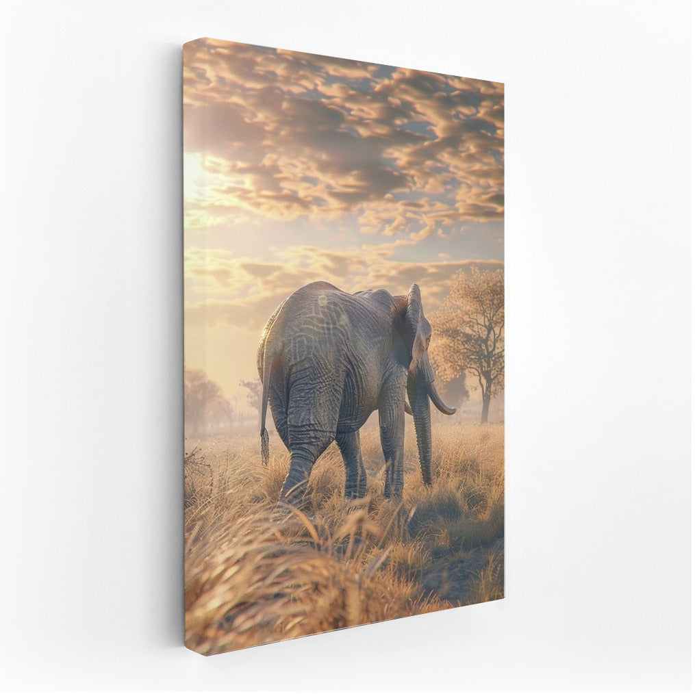Elephant Under the Golden Sky: The Majesty of the Savannah
