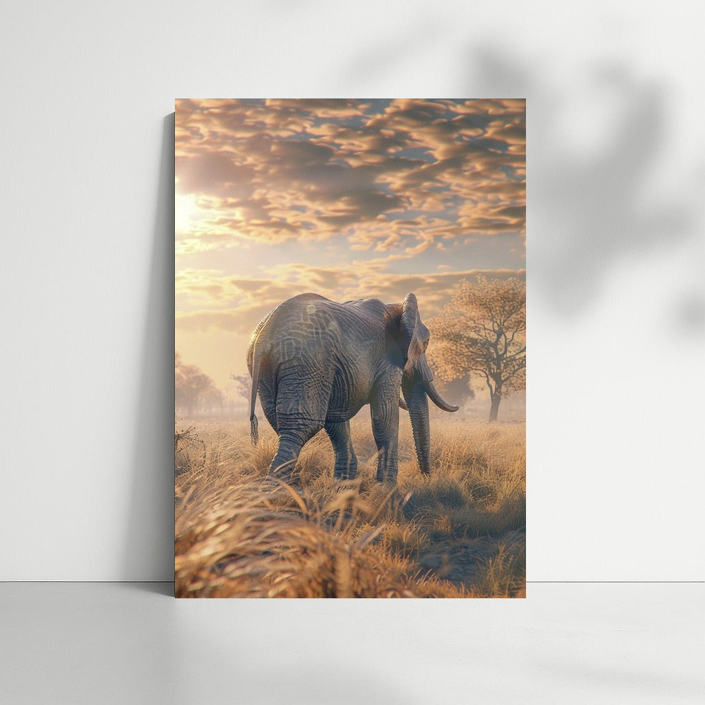 Elephant Under the Golden Sky: The Majesty of the Savannah