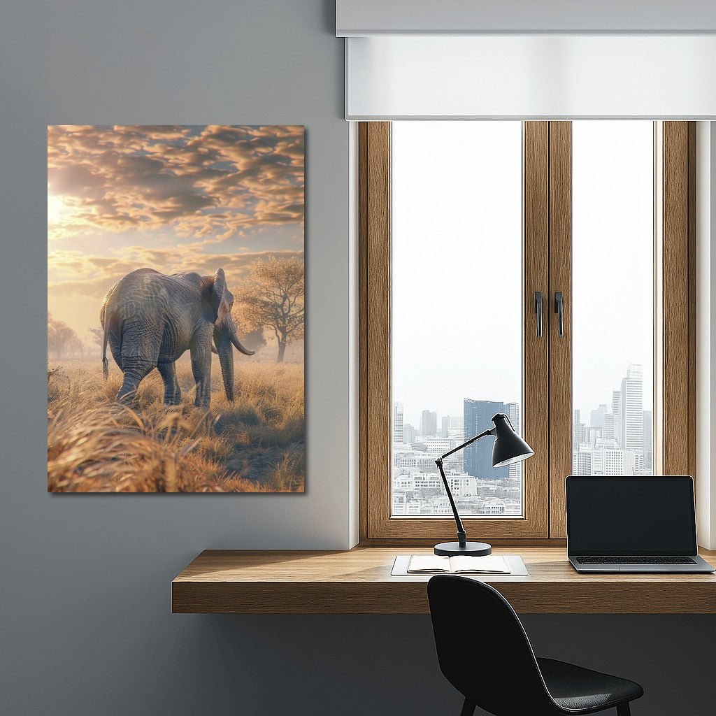 Elephant Under the Golden Sky: The Majesty of the Savannah