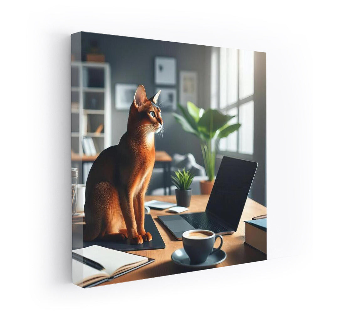 Abyssinian Cat in the Office: Workspace Inspiration