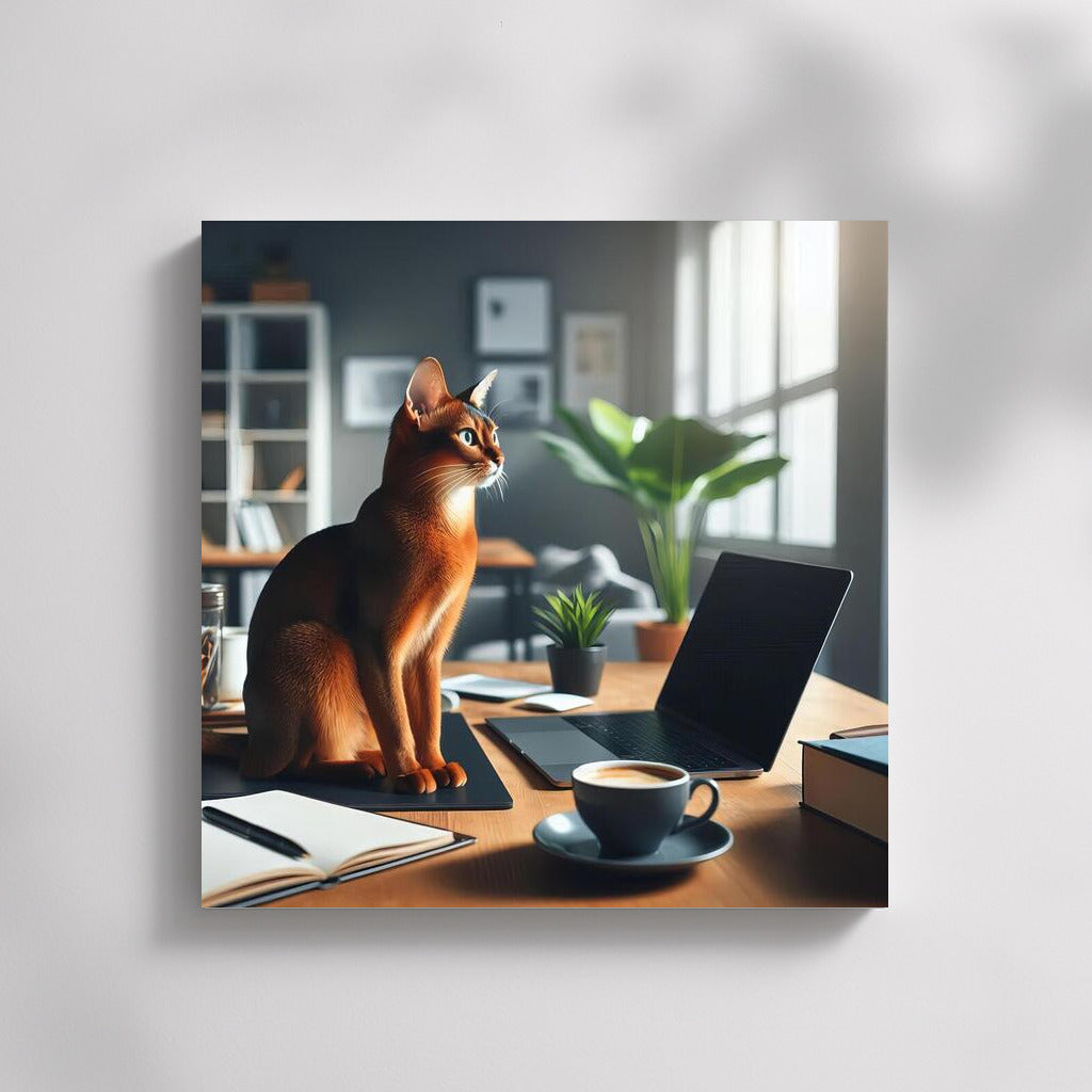 Abyssinian Cat in the Office: Workspace Inspiration