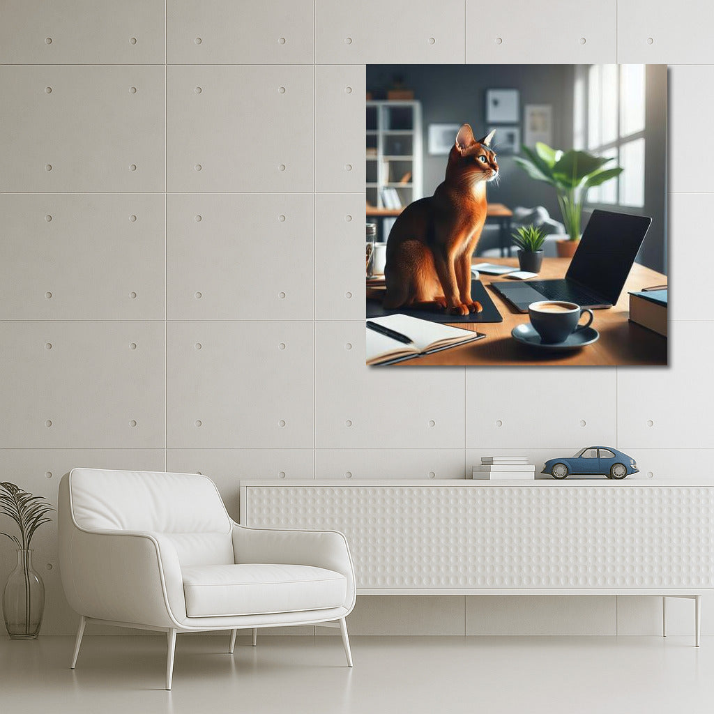 Abyssinian Cat in the Office: Workspace Inspiration