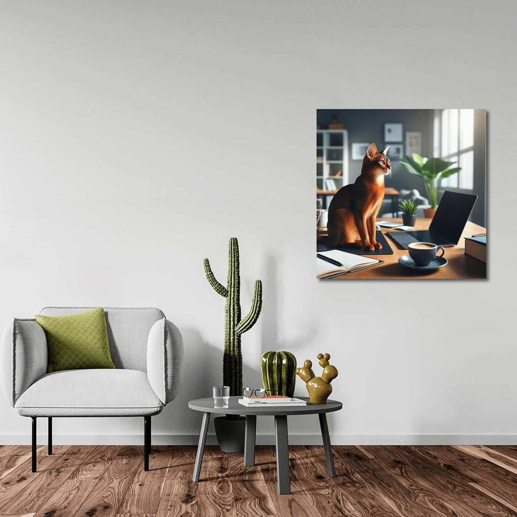 Abyssinian Cat in the Office: Workspace Inspiration