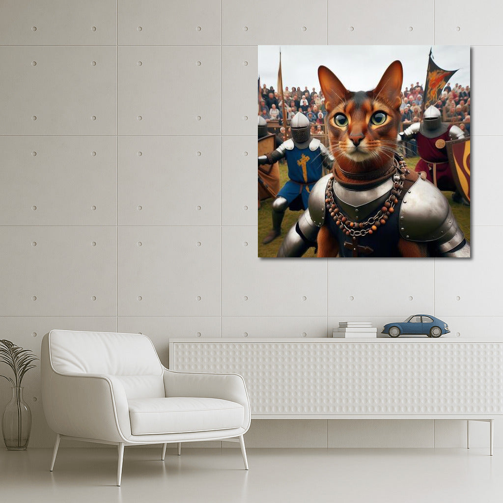 Abyssinian Cat-Knight at the Medieval Tournament