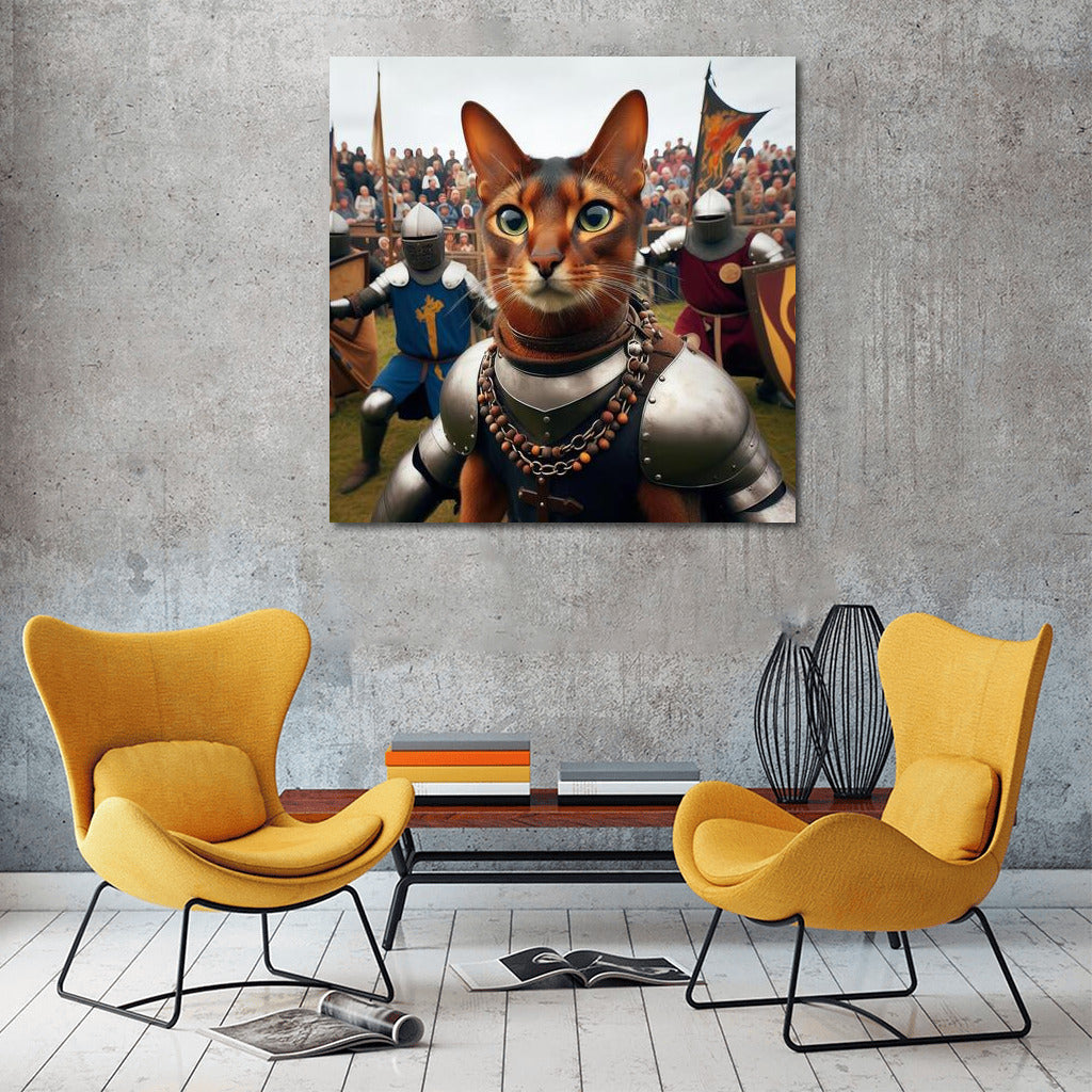 Abyssinian Cat-Knight at the Medieval Tournament