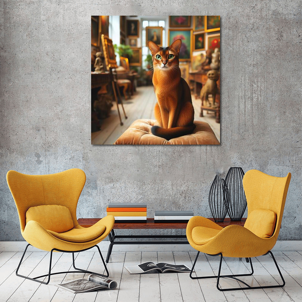 Abyssinian Cat in the Gallery: Explosion of Color and Grace