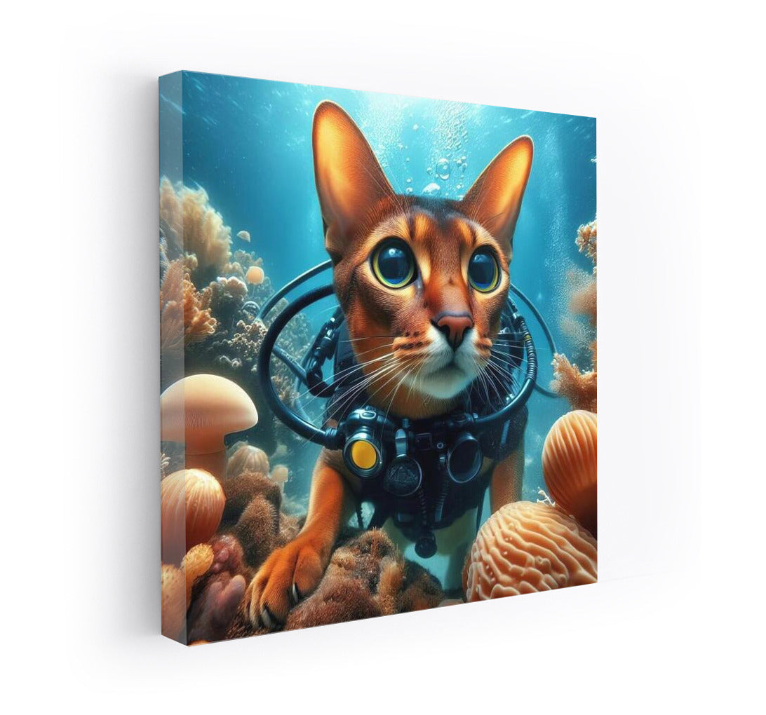 Abyssinian Cat on Underwater Adventure: Exploring the Deep Sea