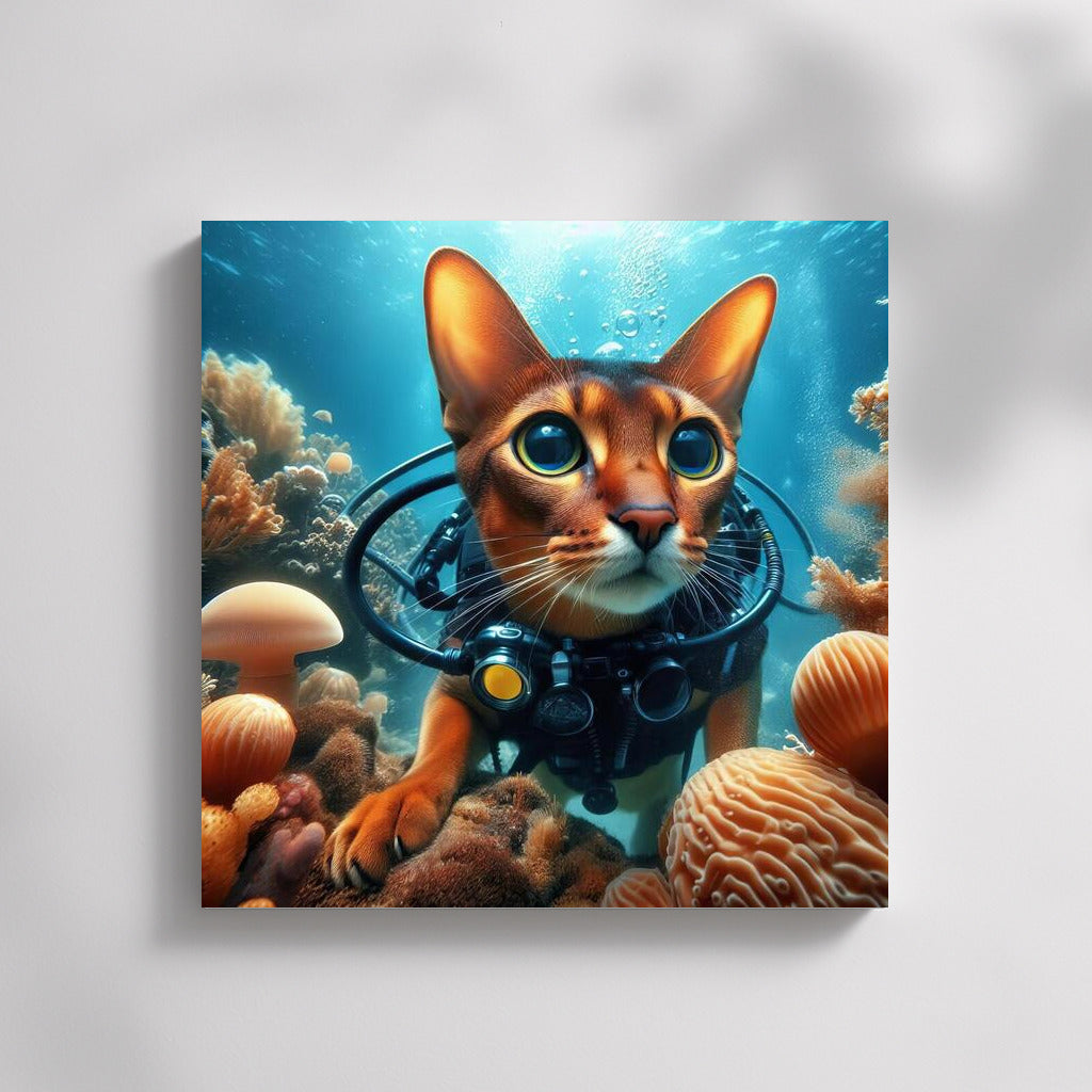 Abyssinian Cat on Underwater Adventure: Exploring the Deep Sea