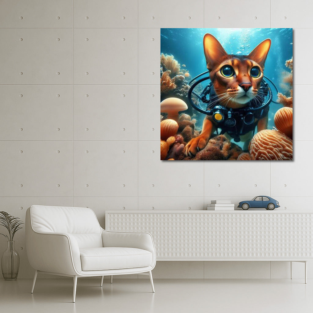 Abyssinian Cat on Underwater Adventure: Exploring the Deep Sea